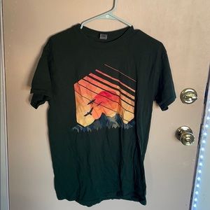 Green sunset Gildan shirt